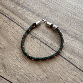 Pulsera verde de cordón trenzado ESPAÑA
