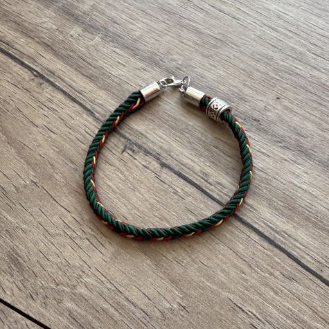 Pulsera verde de cordón trenzado ESPAÑA