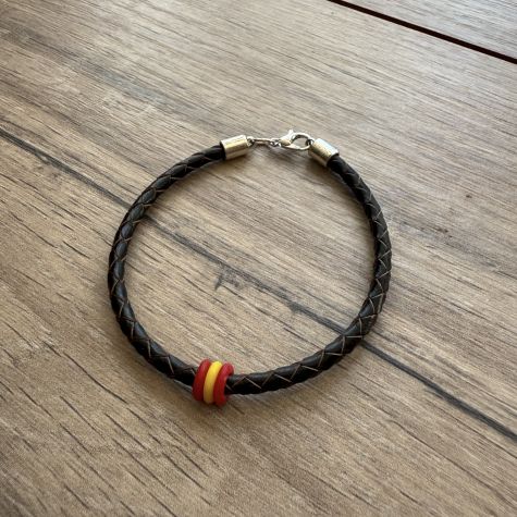 Pulsera ESPAÑA de cuero trenzado