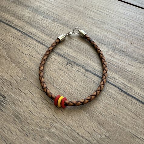 Pulsera ESPAÑA de cuero trenzado