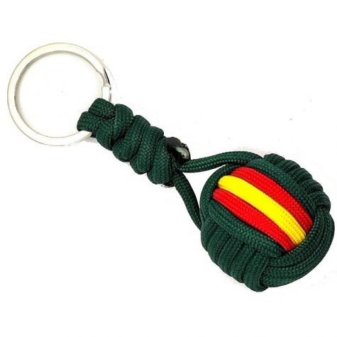 Llavero ESPAÑA de cordón trenzado verde