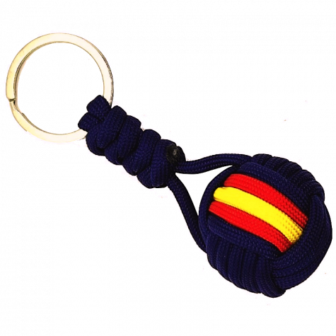 Llavero ESPAÑA de cordón trenzado marino