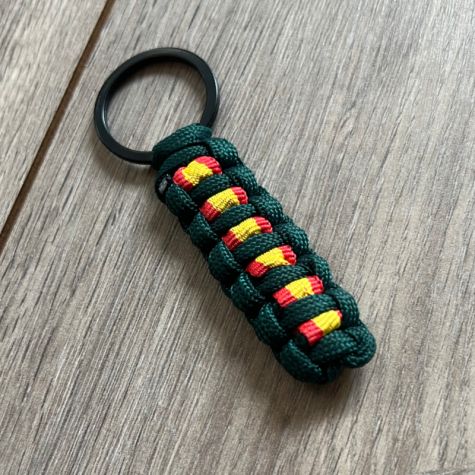 Llavero ESPAÑA de cordón trenzado verde