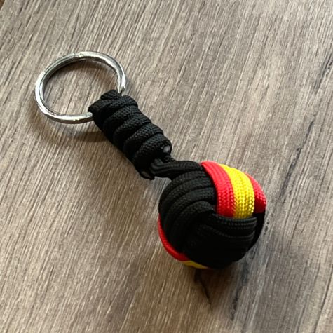 Llavero ESPAÑA de cordón trenzado negro
