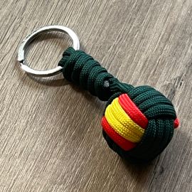 Llavero ESPAÑA de cordón trenzado verde