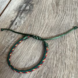 Pulsera verde de cordón trenzado ESPAÑA